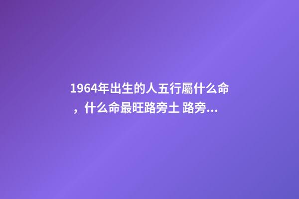 1964年出生的人五行屬什么命，什么命最旺路旁土 路旁土命和什么命最配-第1張-觀點-玄機派